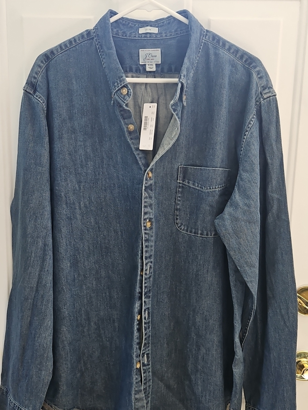 J. Crew Men's Denim Button-Down Shirt - Blue
